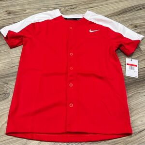 Nike Stock Vapor Select Button Up Jersey Youth Large Red DM3968-658 NWT